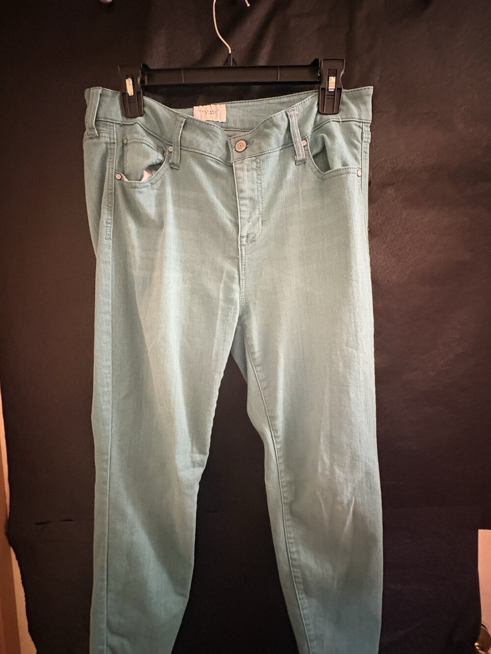 CELEBRITY PINK Womens 15/32 Aqua Teal Green Jeans Skinny Ankle